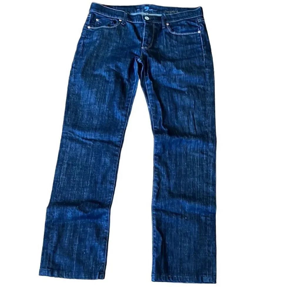 Seven for all mankind straight leg, dark blue denim, jeans, size 30
